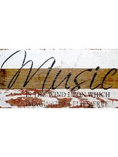 Music is the Wind Sign- White Reclaimed Wood